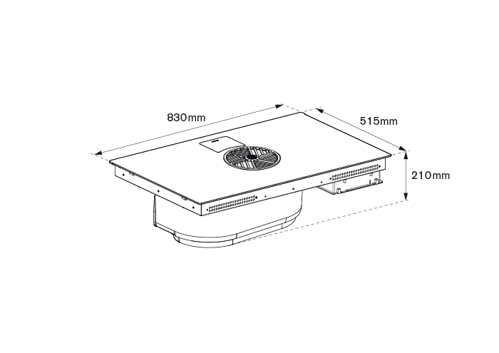 80 cm table de cuisson à induction avec hotte intégrée