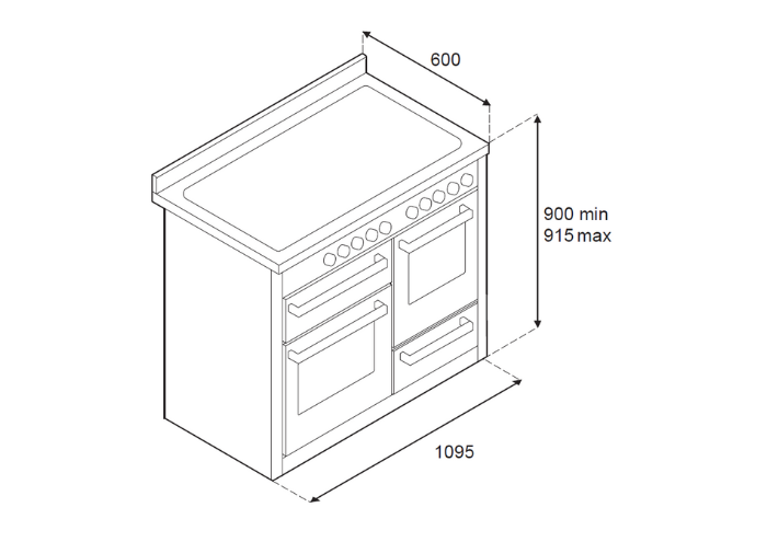 110 cm induction triple four électrique