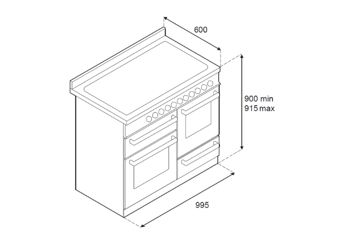 100 cm induction triple four électrique